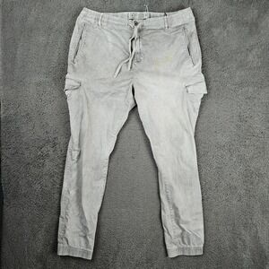 Paperbacks OPB Mens XXL Gray Cargo‎ Jogger Pants Stretch Cotton Drawstring Waist